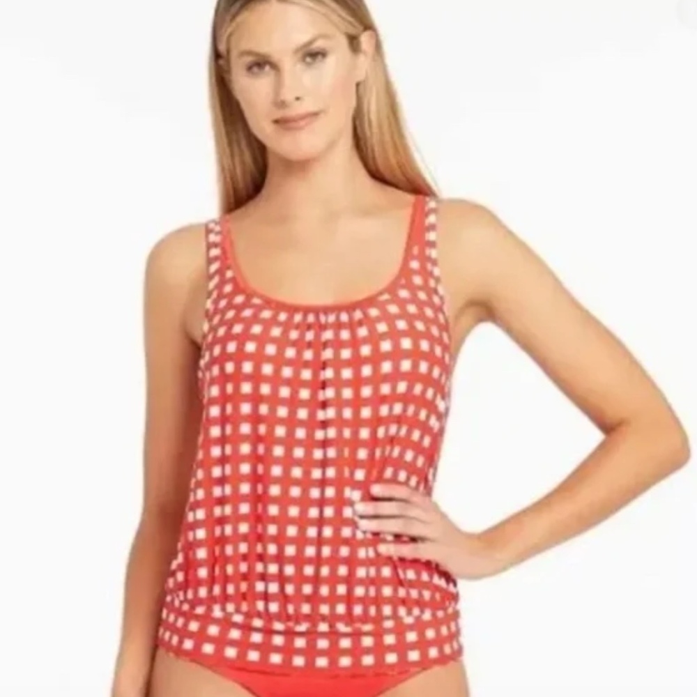 NWT: Sea Level Le Damier Blouson Tankini Top Size 14